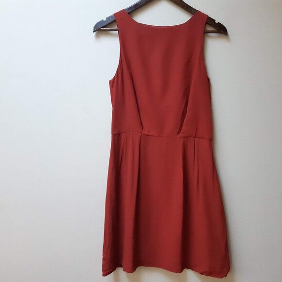 Kensie Red Pleated A-Line Mini Dress - Picture 1 of 5